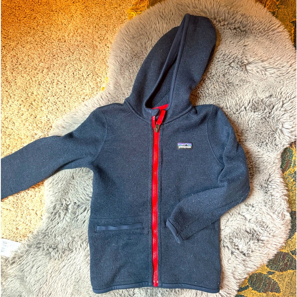 Navy Blue Patagonia 5T Fleece Zip Hoodie